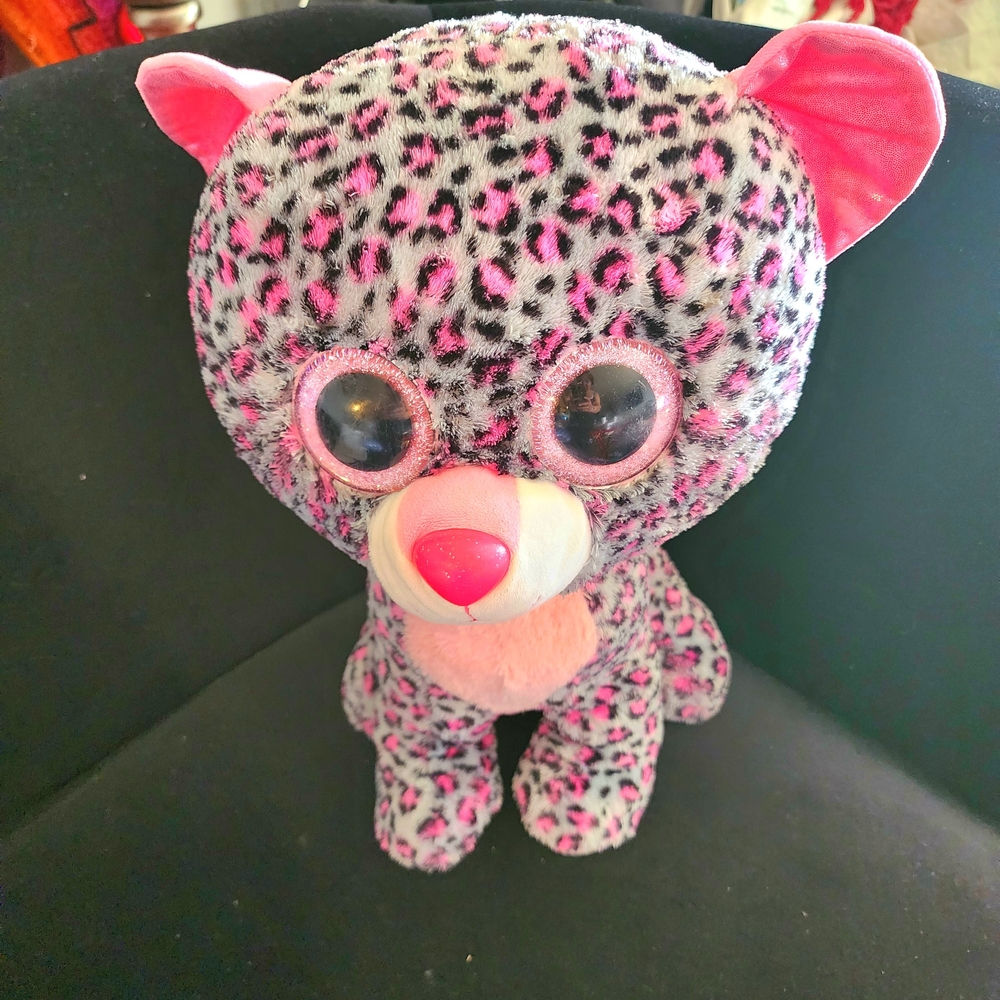 Ty Beanie Tasha 18" Plush Pink Leopard Retired Plush Toy